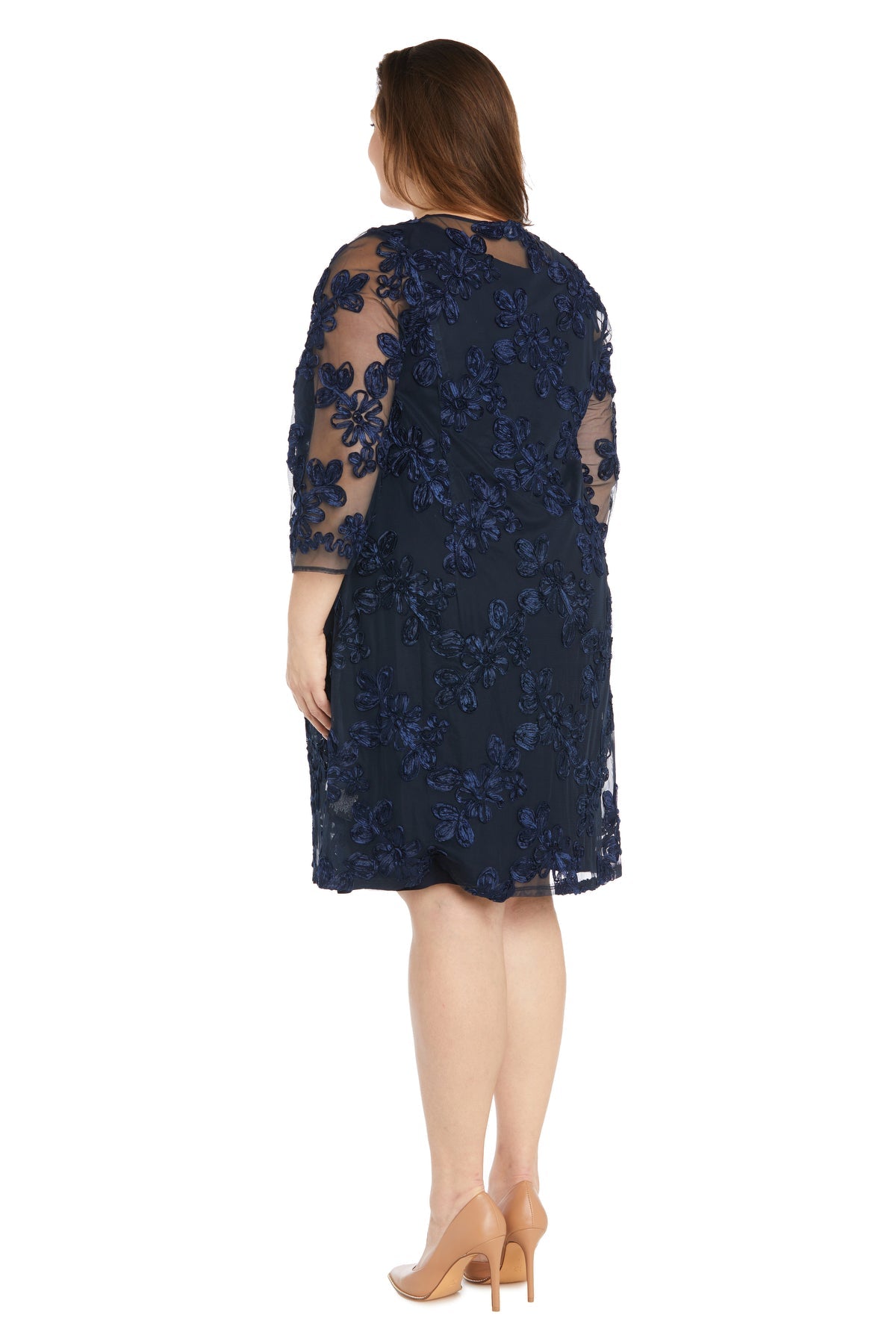 Mother of the Bride Dresses Short Floral Jacket Mother of the Bride Dress Navy