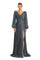 Formal Dresses Beaded Long Sleeve A Line Formal Evening Dress Silver
