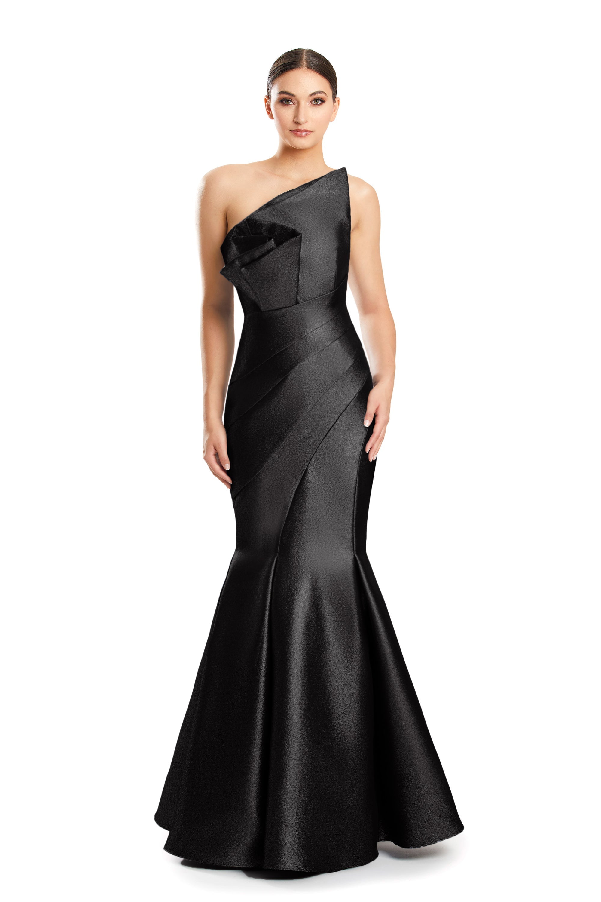 Prom Dresses Pleated Long Formal Mermaid Prom Evening Dress Black
