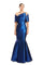Prom Dresses Pleated Long Formal Mermaid Prom Evening Dress Indigo