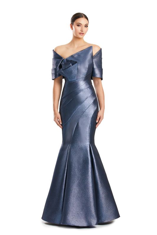 Prom Dresses Pleated Long Formal Mermaid Prom Evening Dress Slate