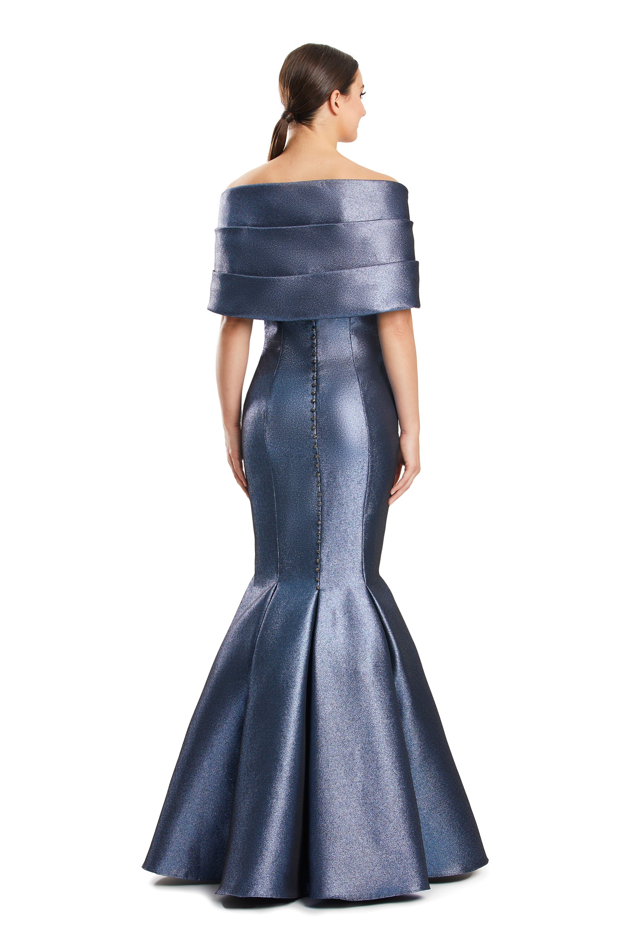 Prom Dresses Pleated Long Formal Mermaid Prom Evening Dress Slate