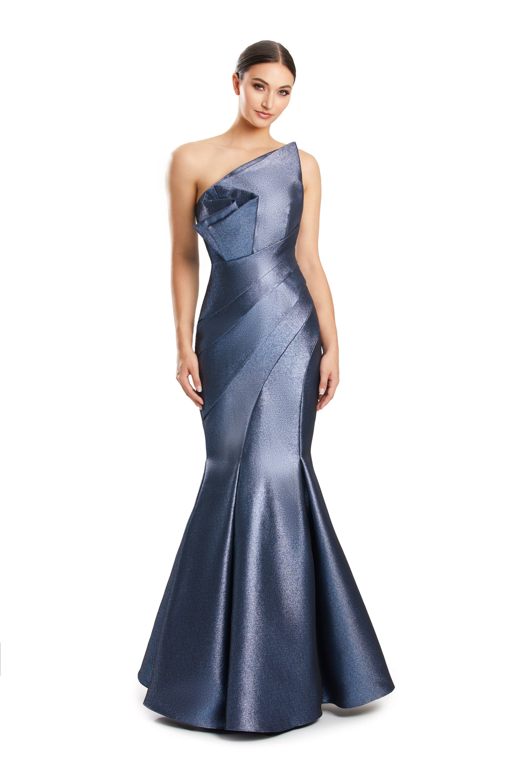 Alexander by Daymor 1879F23 Pleated Long Formal Mermaid Prom Evening Dress