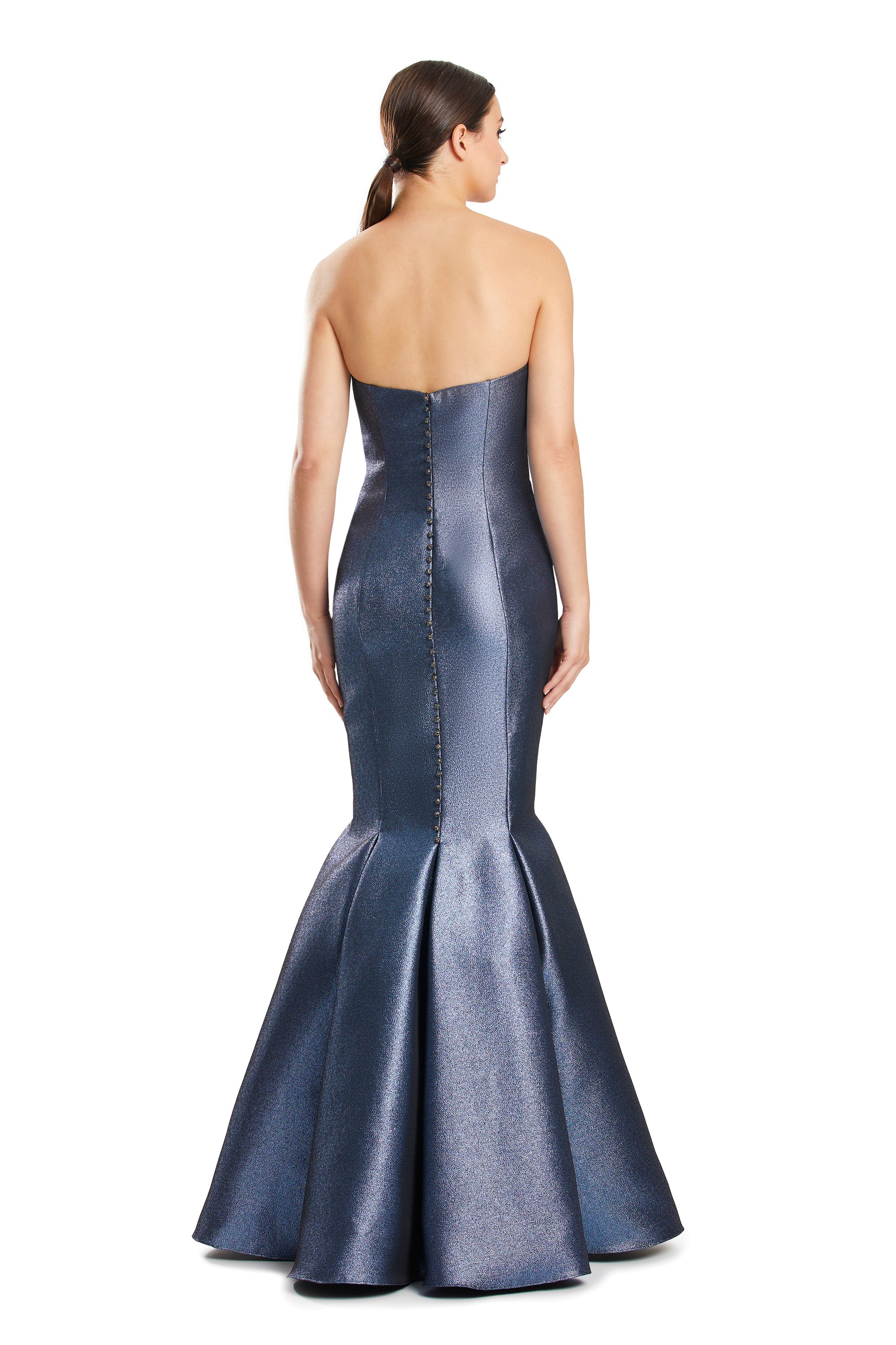 Prom Dresses Pleated Long Formal Mermaid Prom Evening Dress Slate