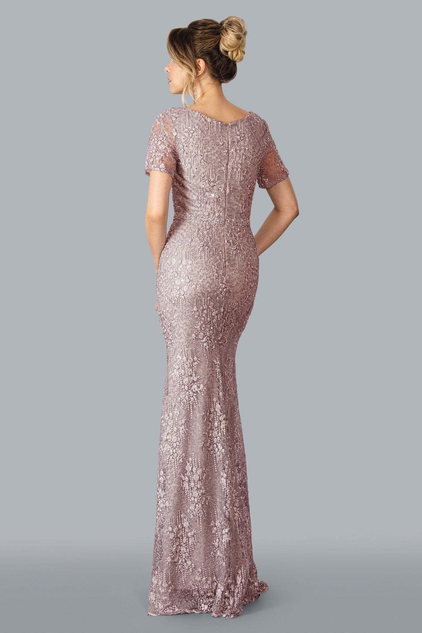 Stella Couture 23325 Long Formal Evening Gown Dusty Pink
