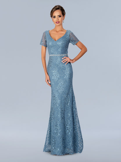Stella Couture 23325 Long Formal Evening Gown Slate