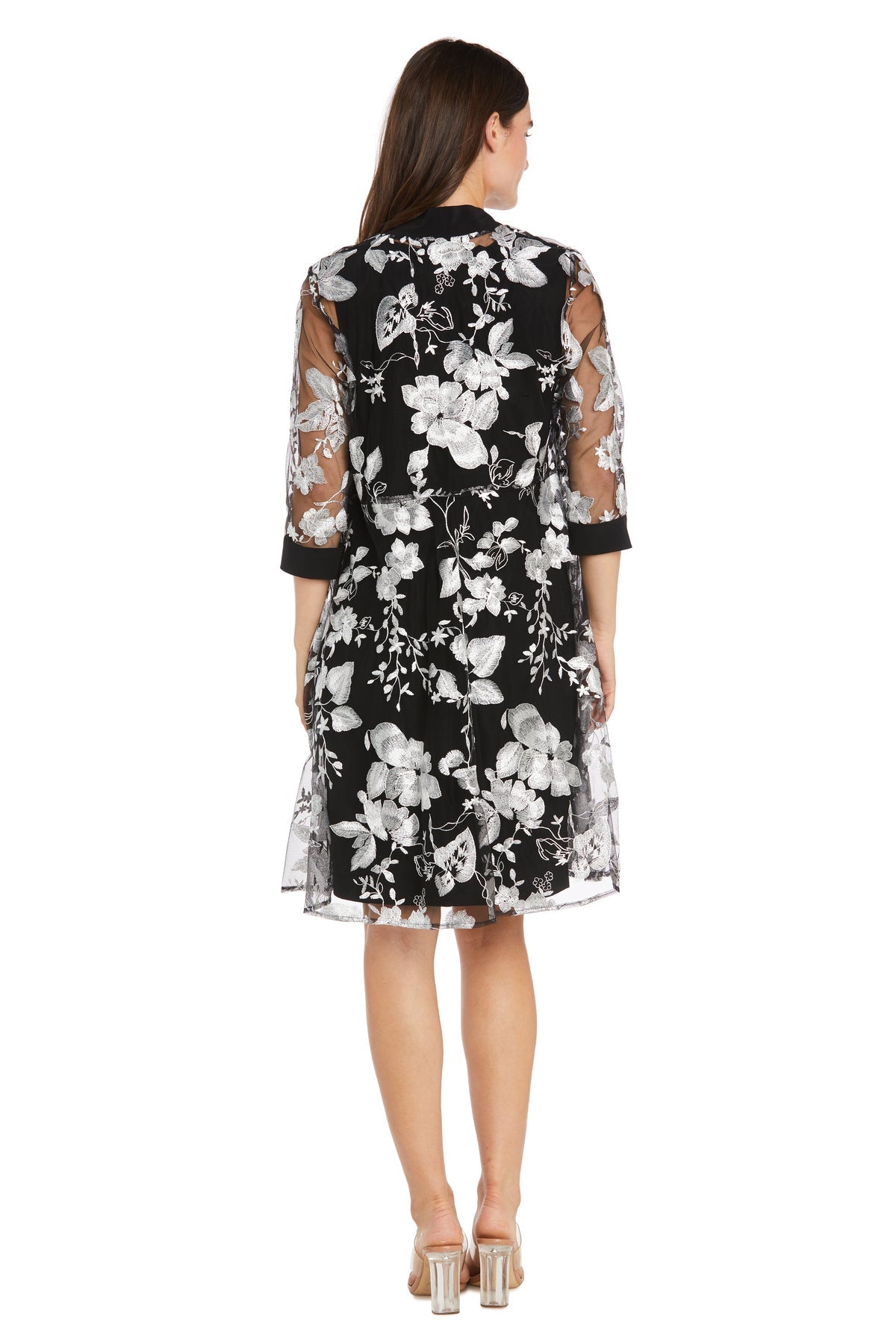 Cocktail Dresses Mother of the Bride Short Cocktail Jacket Dress Black/White