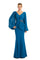 Formal Dresses Long Sleeve Formal Beaded Mermaid Dress Teal Blue
