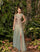 Formal Dresses Metallic Long Formal Beaded Evening Dress Iceberg