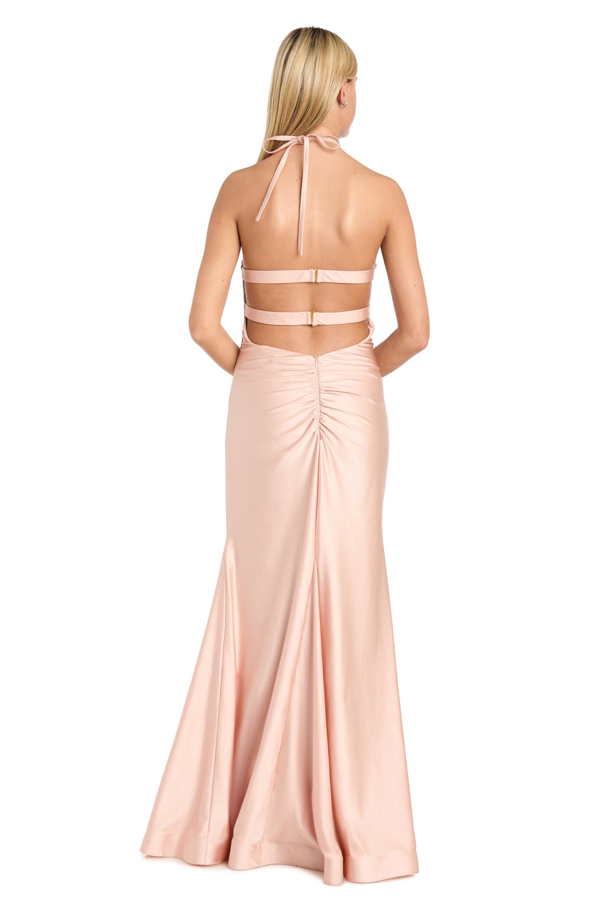 open lace back dress Alianna Pink A-Line Spaghetti Straps Tiered Tulle Prom Dress main image 0