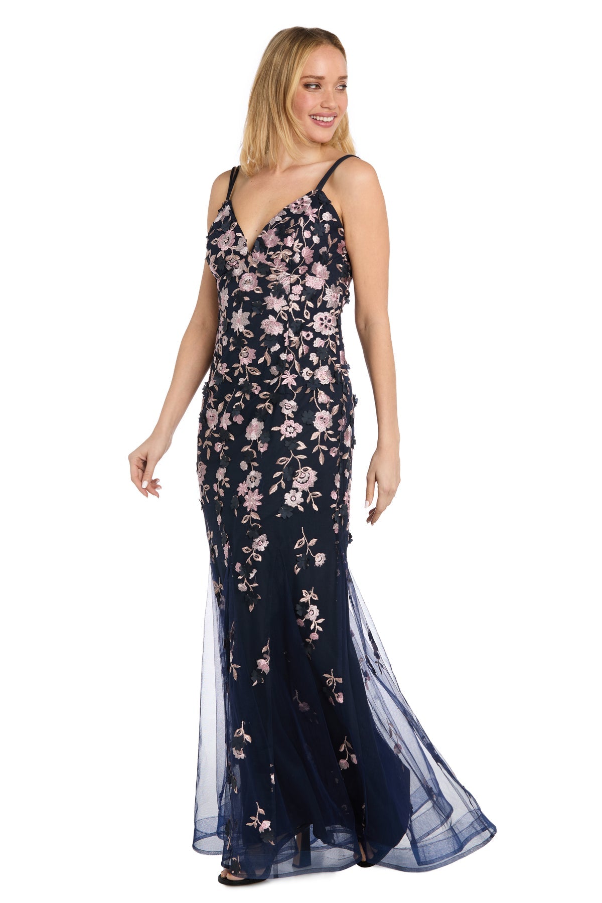 Morgan & Co 19080M Long Formal Evening Floral Prom Dress