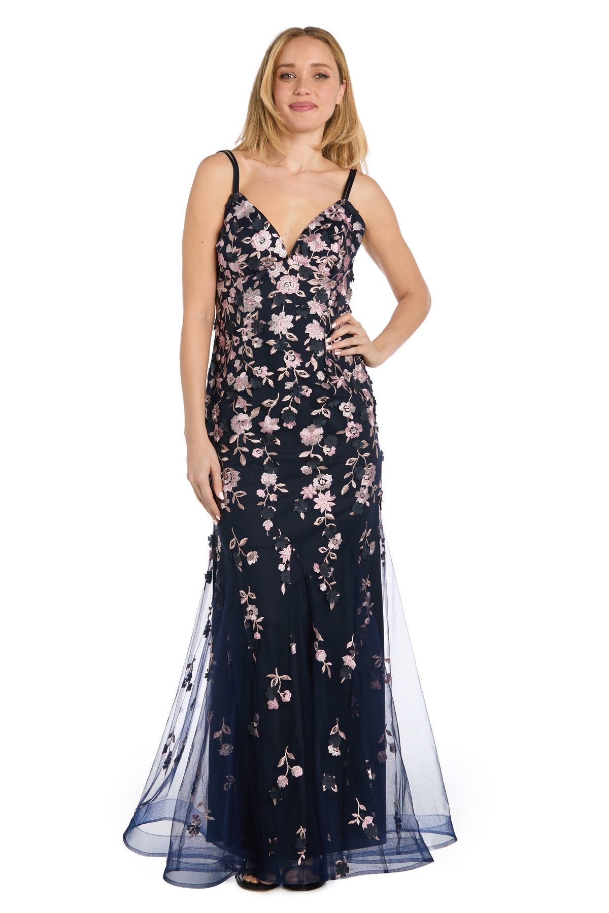 Morgan & Co 19080M Long Formal Evening Floral Prom Dress