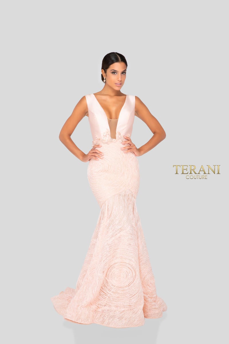Prom Dresses Long Fitted Formal Evening Prom Dress Blush Nude