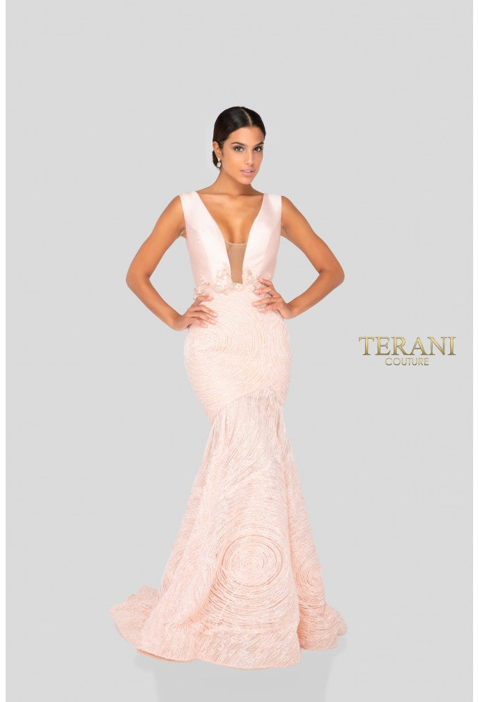 Terani Couture 1911P8158 Long Fitted Formal Evening Prom Dress