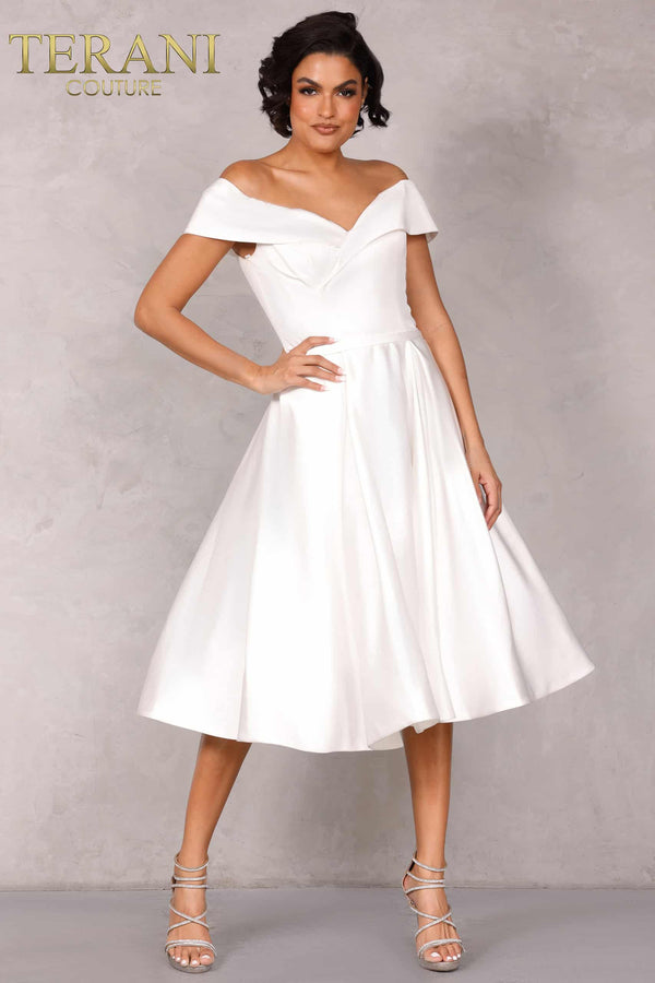 Terani Couture 1912C9656 Off Shoulder Short Dress