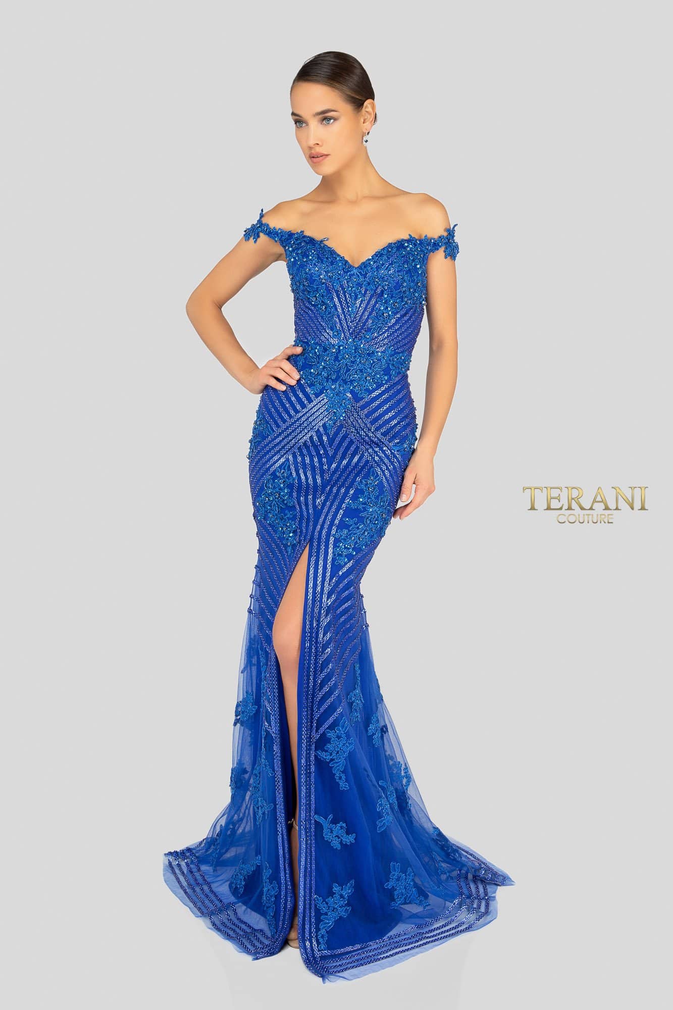 Terani Couture Fitted Long Prom Dress 1912GL9572 - The Dress Outlet
