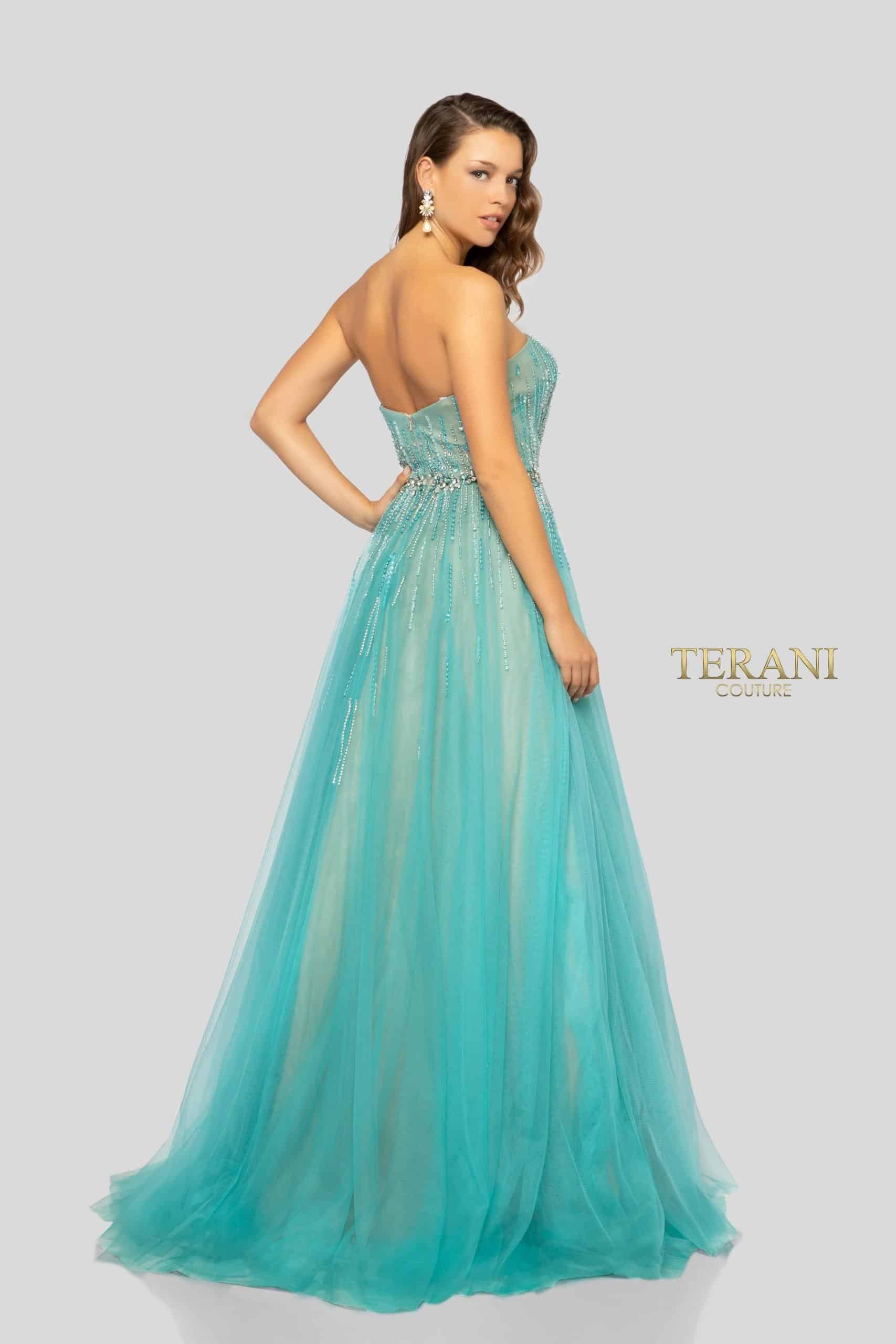 Terani Couture Strapless Long Prom Dress 1912P8557 - The Dress Outlet