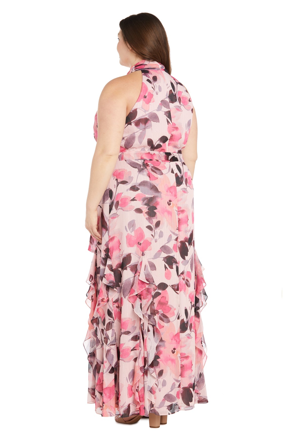 R&M Richards 1915W Long Floral Printed Formal Plus Size Dress