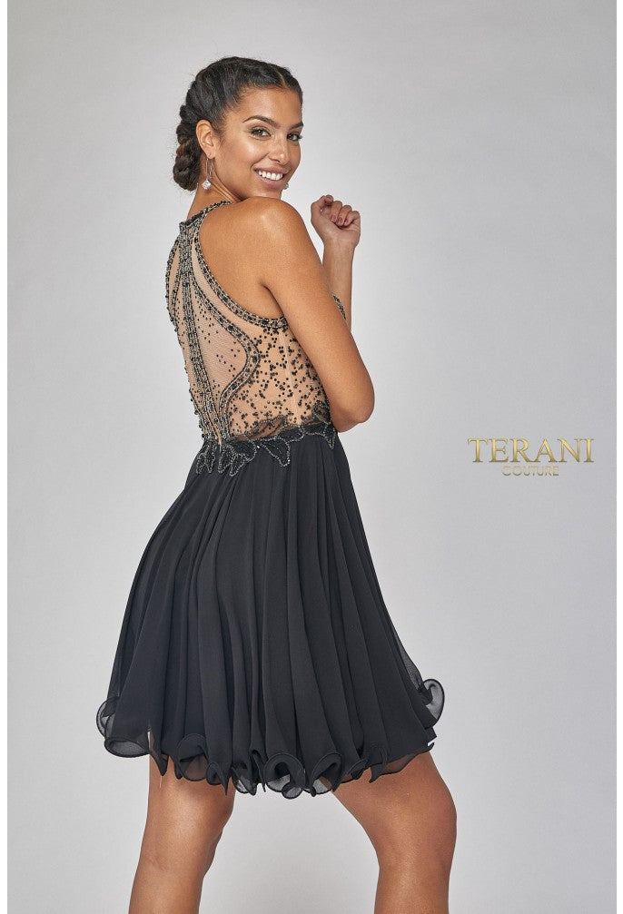 Terani Couture 1921H0407 Homecoming Floral Beaded Short Cocktail Dress