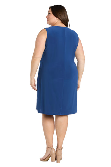 R&M Richards 1923W Short Plus Size Printed Jacket Dress