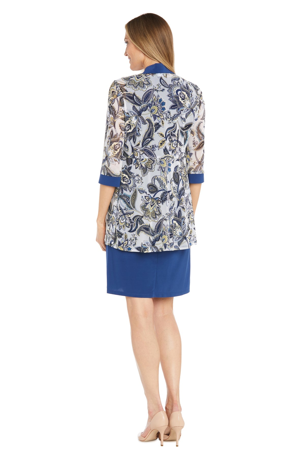 R&M Richards 1923P Short Printed Jacket Formal Petite Dress