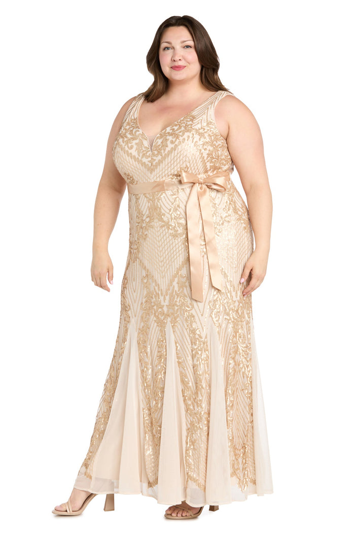 Plus Size Dresses Plus Size Long Formal Sequin Dress Gold