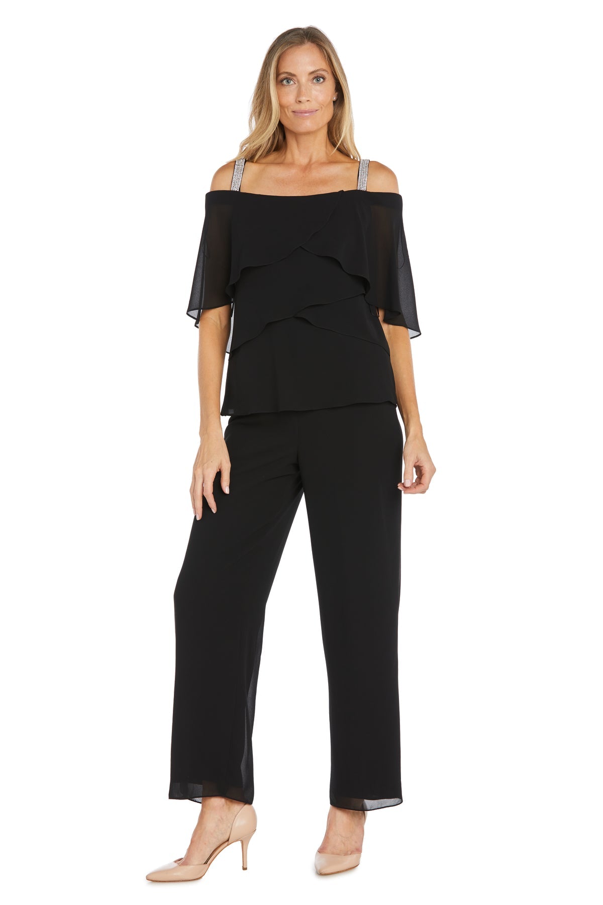 R&M Richards 1939 Long Ruffle Formal Pant Suit