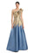 Prom Dresses A Line Long Formal Two Tone Prom Dress Cerulean Blue/Gold