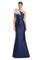Formal Dresses Long Mermaid Formal Ruffled Evening Dress Navy/White