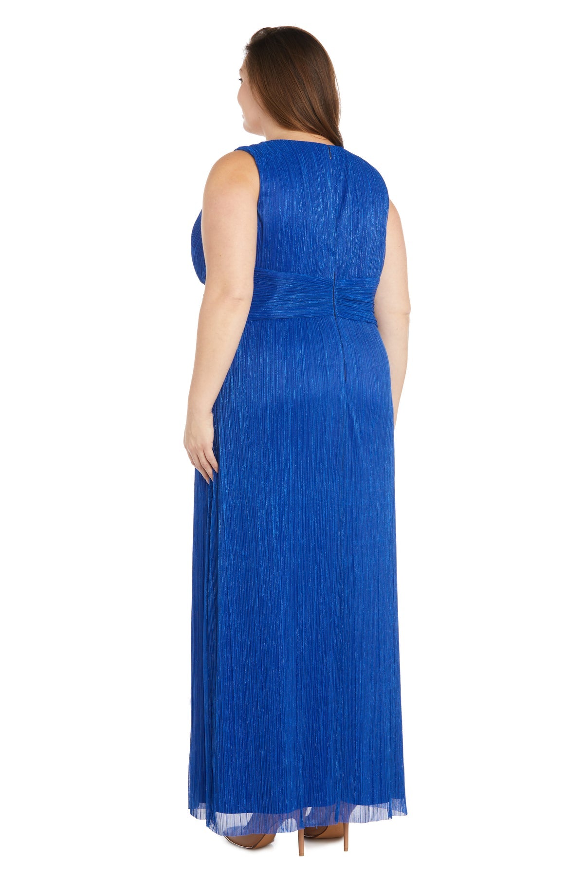 R&M Richards 1951W Long Metallic Formal Plus Size Dress