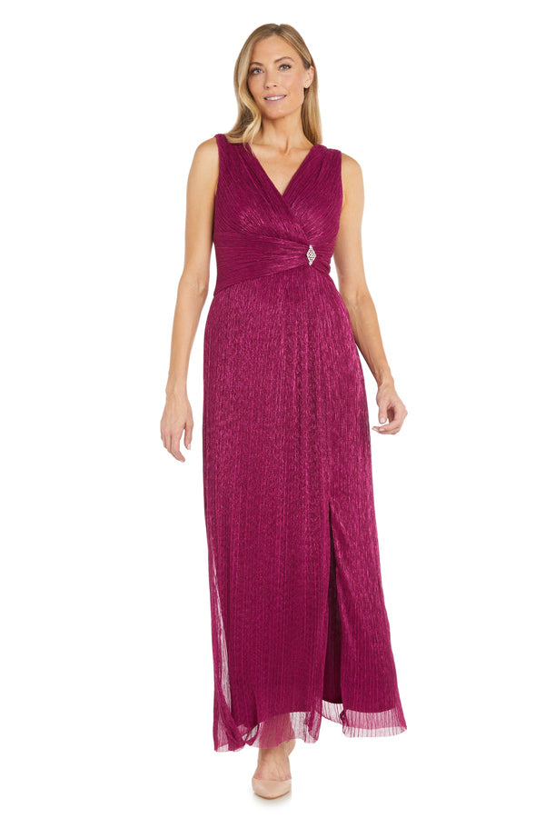 Long Metallic Pleated Dress Formal R&M Richards 1951
