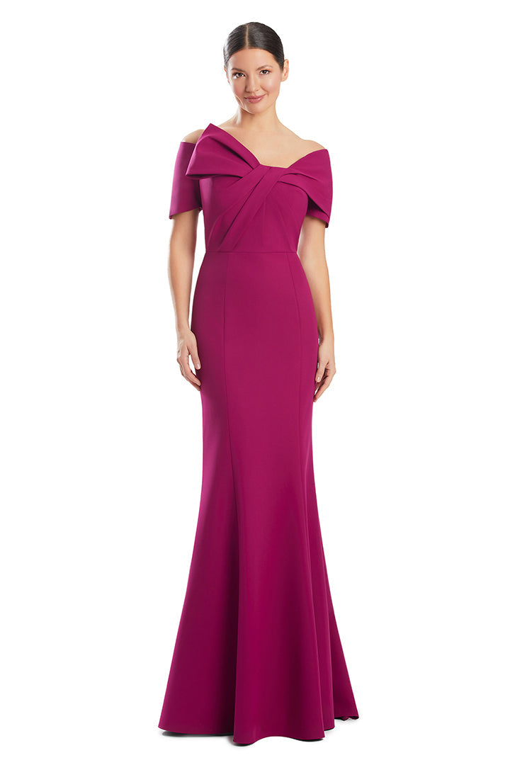 Formal Dresses Long Formal Beaded Button Evening Dress Magenta