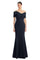 Formal Dresses Long Formal Beaded Button Evening Dress Navy