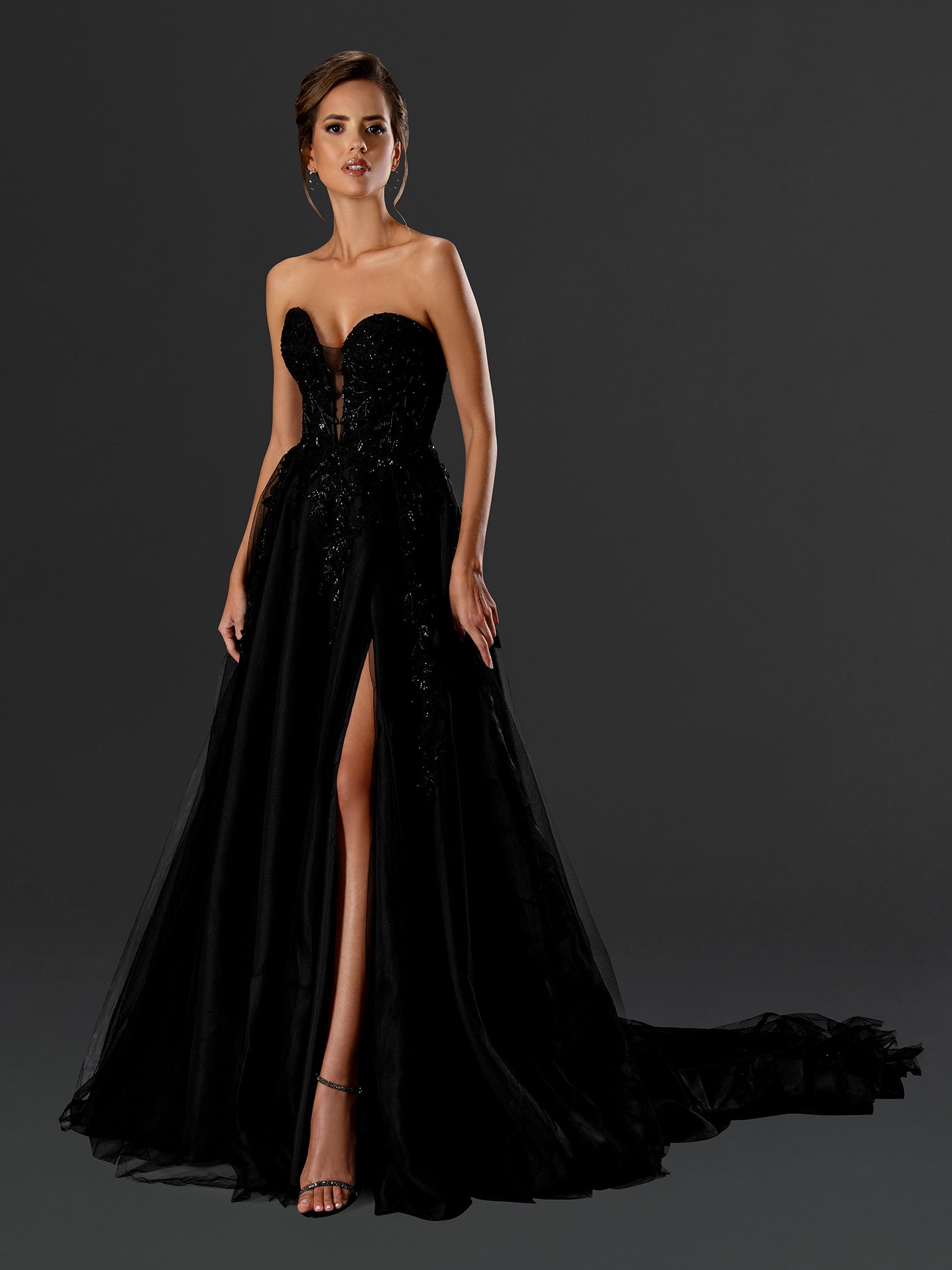 Stella Couture 23569 Beaded Lace Applique Long Wedding A Line Dress