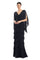 Mother of the Bride Dresses Beaded Long Sleeve Formal Tiered Evening Dress Black