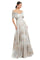 Prom Dresses Long Formal Floral Print Ball Gown Prom Dress Sand