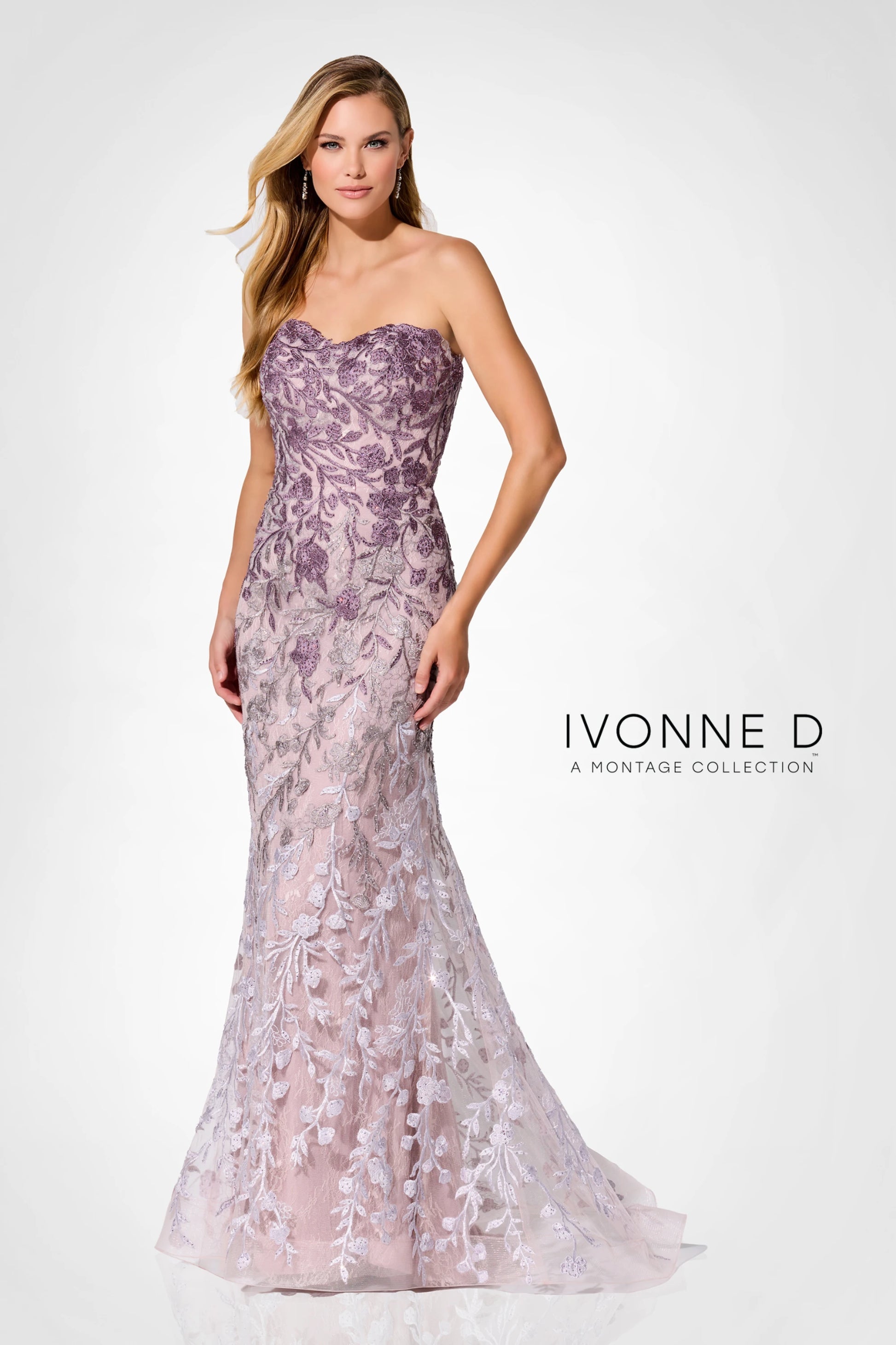 Ivonne D ID316 Mermaid Lace Long Formal Evening Dress