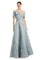 Prom Dresses Long Ball Gown Pocket Evening Dress Pale Blue/Gold