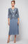 Mother of the Bride Dresses Tea Length Mother of the Bride Short Sequin Jacket Dress Steel Blue