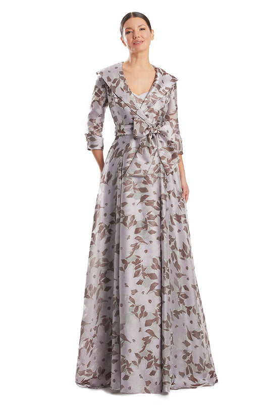 Formal Dresses Long Two Piece Ball Gown Printed Formal Jacket Dress MauveMulti