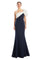 Formal Dresses Long Formal Mermaid Evening Dress Navy/White