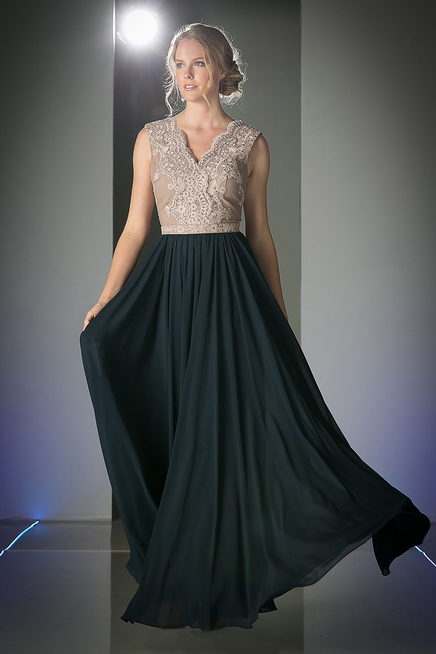 Prom Dresses Long Formal Lace Evening Prom Dress Mocha Black