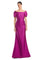 Formal Dresses Long Formal Beaded Button Mermaid Evening Dress Fuchsia