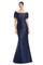 Formal Dresses Long Formal Beaded Button Mermaid Evening Dress Navy