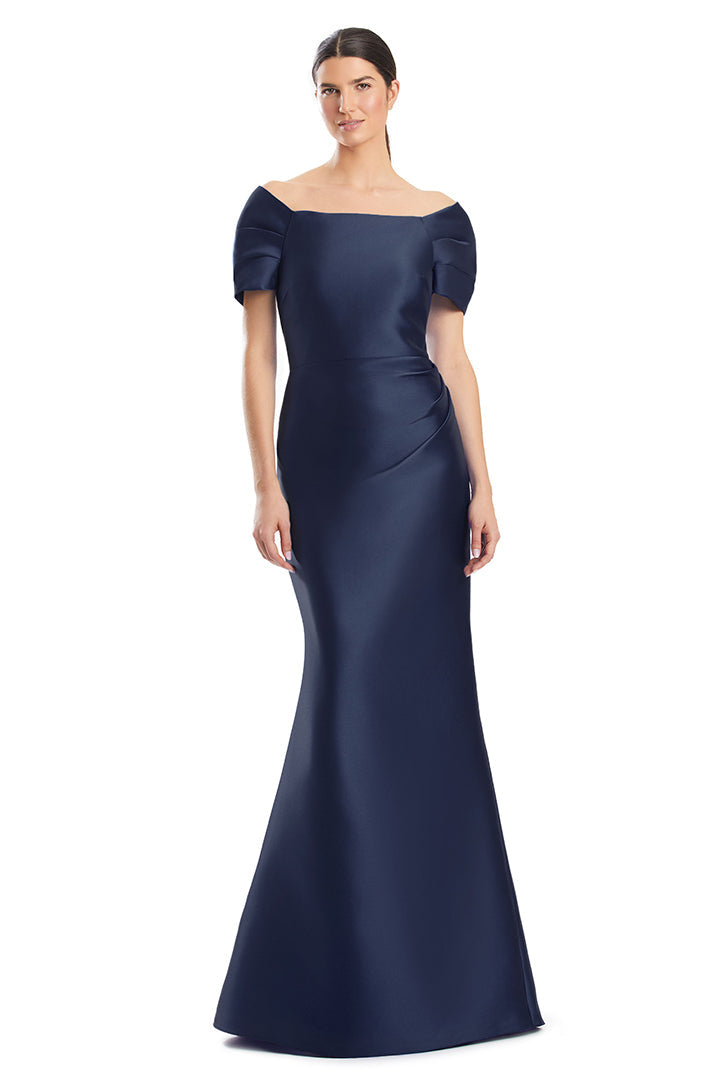 Formal Dresses Long Formal Beaded Button Mermaid Evening Dress Navy