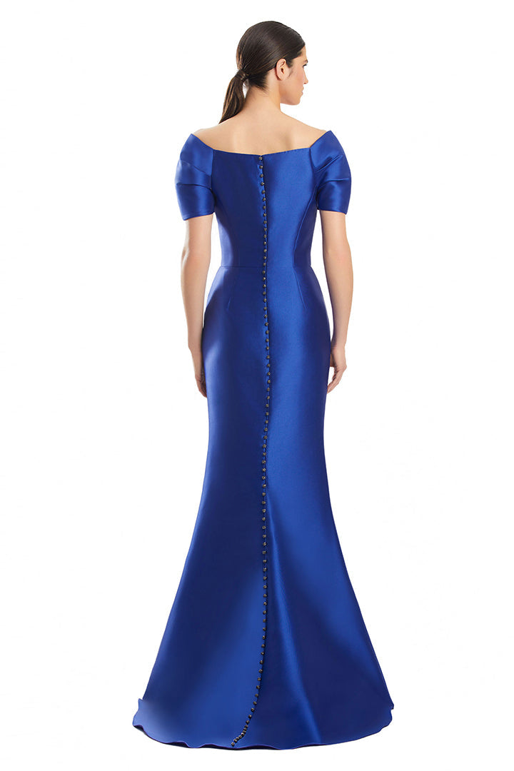 Alexander by Daymor 1967S24 Long Formal Beaded Button Mermaid Evening Dress