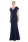 Mother of the Bride Dresses Long Mother of the Bride Formal Beaded Dress Navy