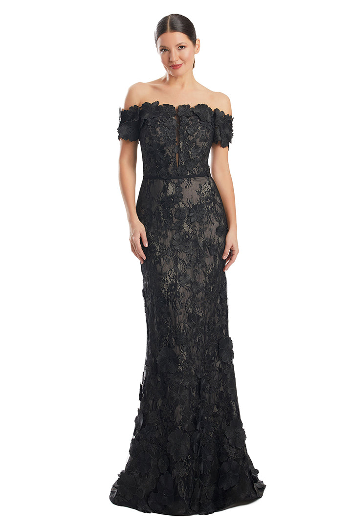 Prom Dresses Long Formal Lace Applique Mermaid Dress Black