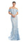 Prom Dresses Long Formal Lace Applique Mermaid Dress Light Blue