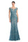 Mother of the Bride Dresses Beaded Applique Long Mother of the Bride Formal Dress Juniper Blue